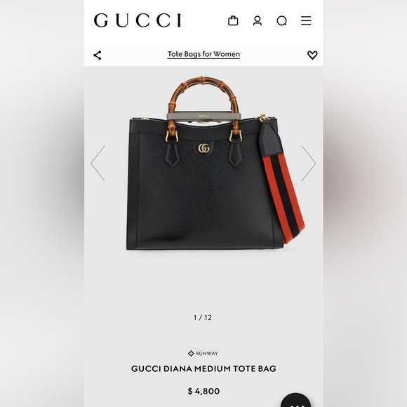 GUCCI Diana Medium Tote - black - Picture 3 of 11